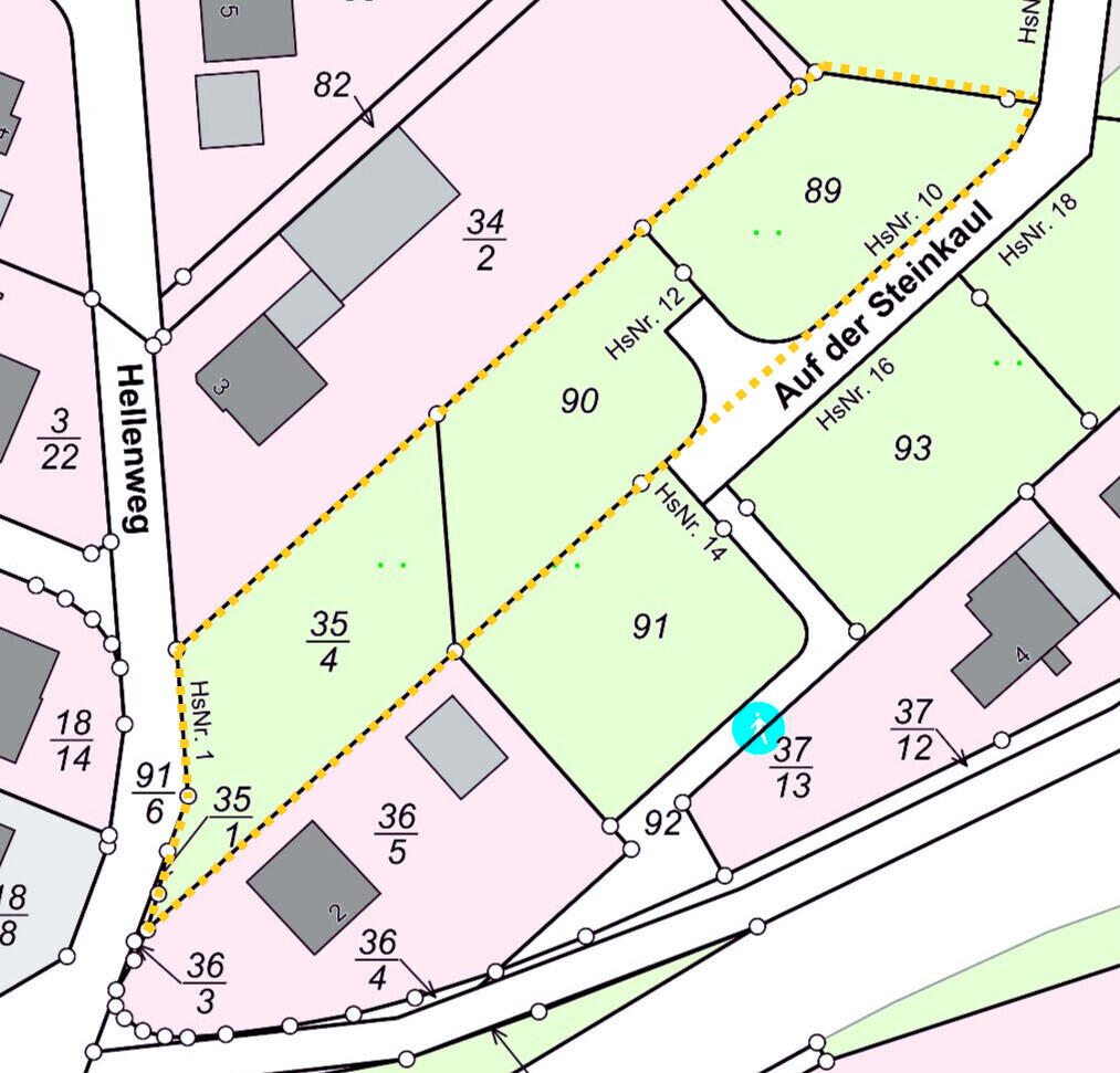 Lageplan einmarkiert