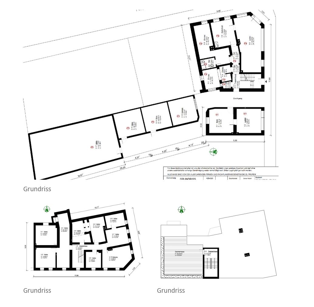 Grundrisse 1 mit Halle