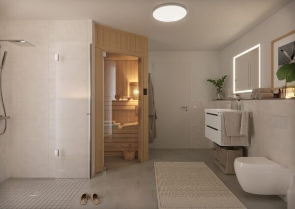 „An der Villa“ Whg.5 – Luxusferienwohnung mit 2 Schlafräumen, eigener Sauna und Pkw Stellplatz