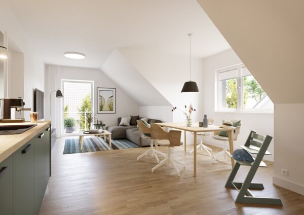 25.000 € Festmiete jährlich (für 3 Jahre) – Dachgeschosswohnung mit eigener Sauna und Pkw Stellplatz