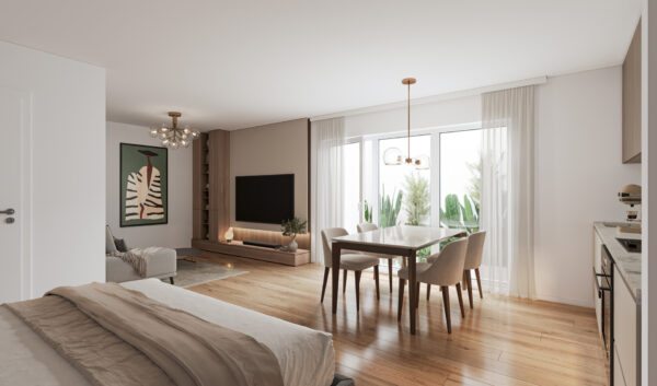 Projekt zu 60% verkauft Sankt Augustin-Hangelar: Moderne 1-Zimmer-Kellerapartment mit Stellplatz